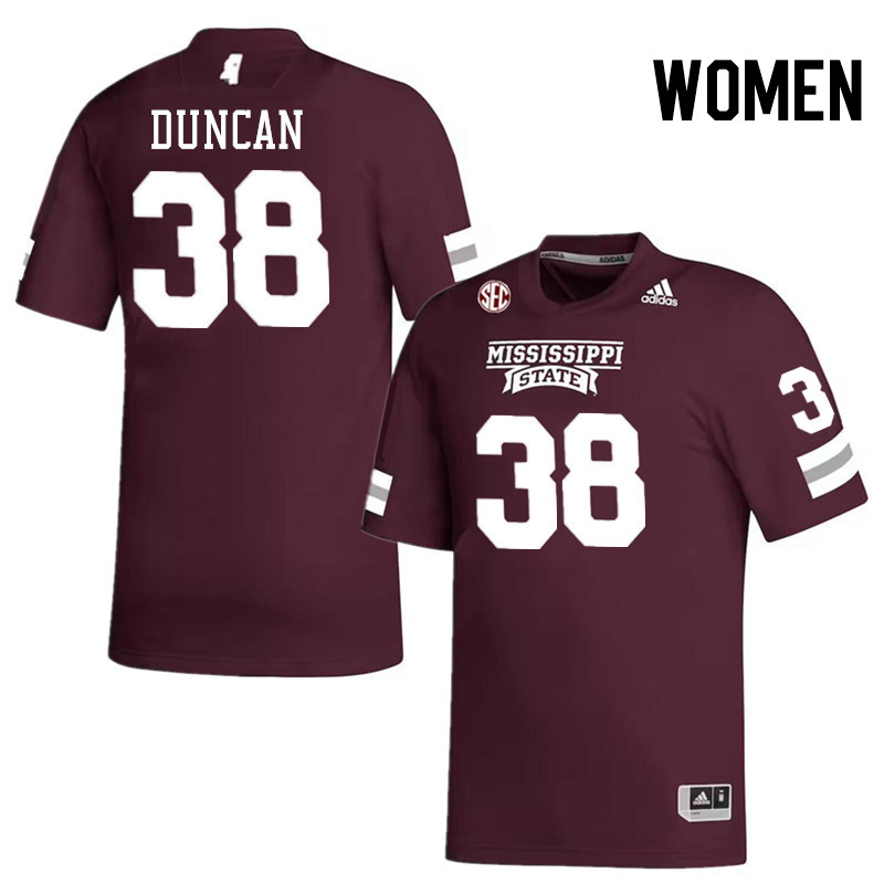 Women #38 Ashtanyrein Duncan Mississippi State Bulldogs College Football Jerseys Stitched-Maroon